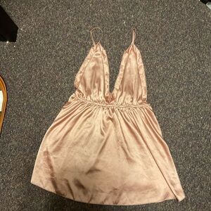 Rose gold slip dress